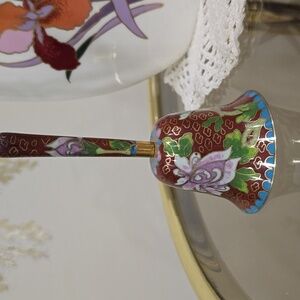 Vintage Chinese Cloisonné Enamel Brass Bell